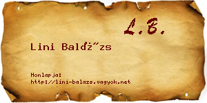 Lini Balázs névjegykártya